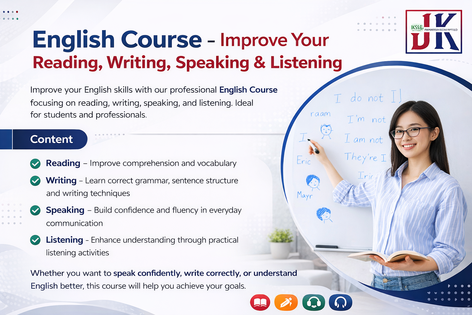 English Course – Improve Your Reading, Writing, Speaking & Listening